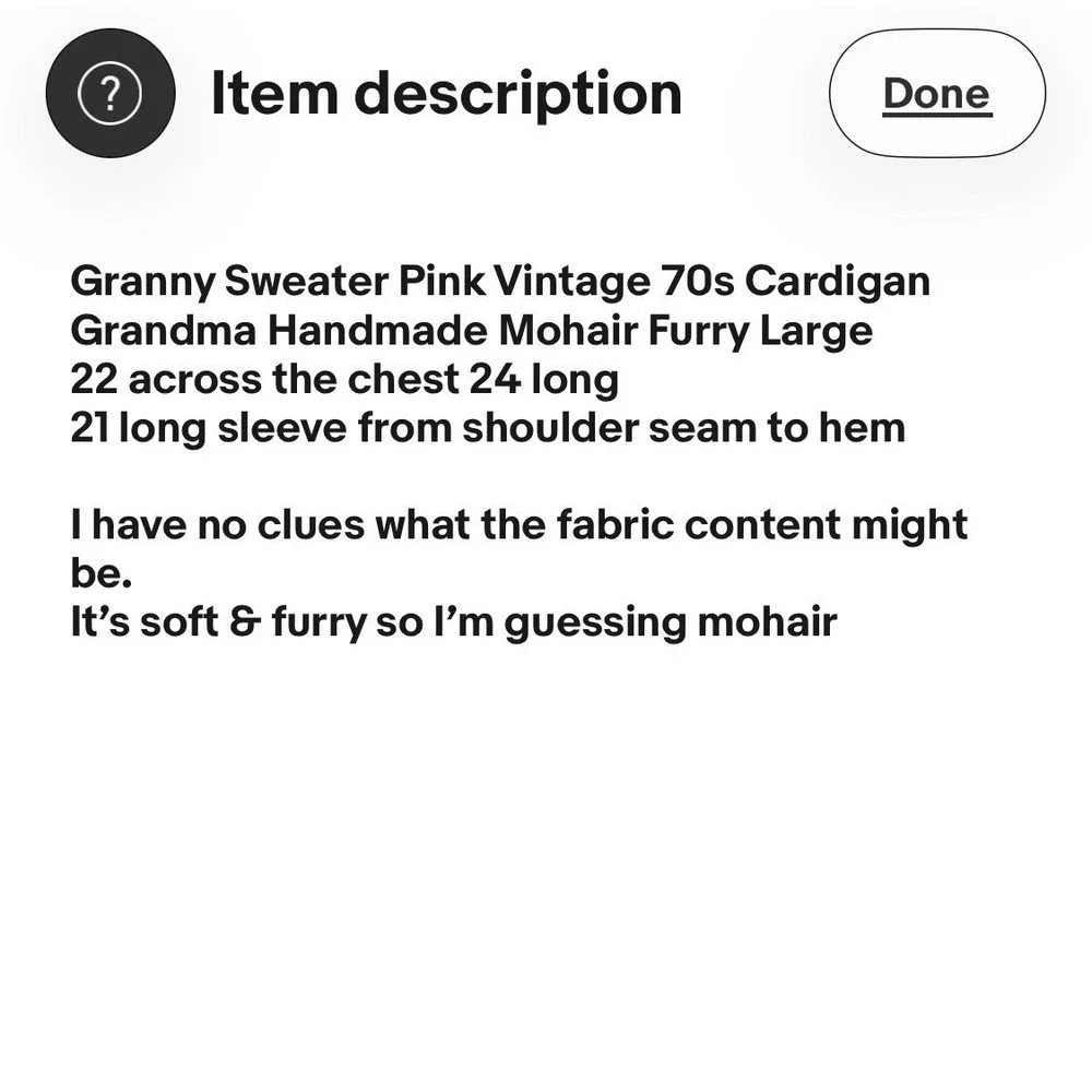 Granny Sweater Pink Vintage 70s Cardigan Grandma Handmade Mohair Furry Large